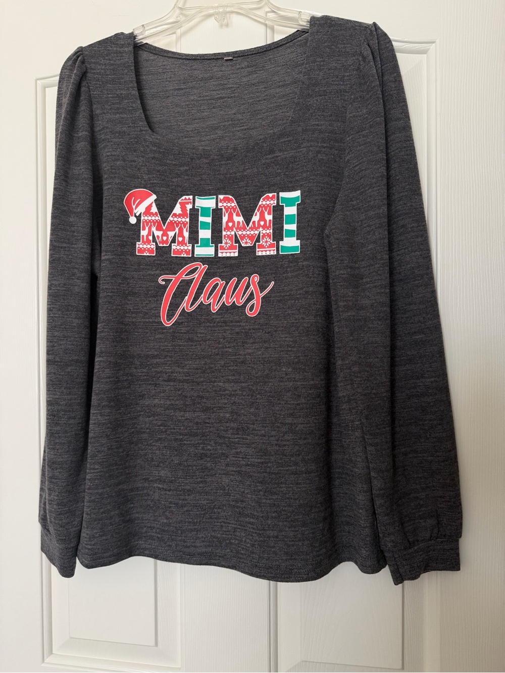 Charcoal 'Mimi Claus' Graphic Women’s Sweater